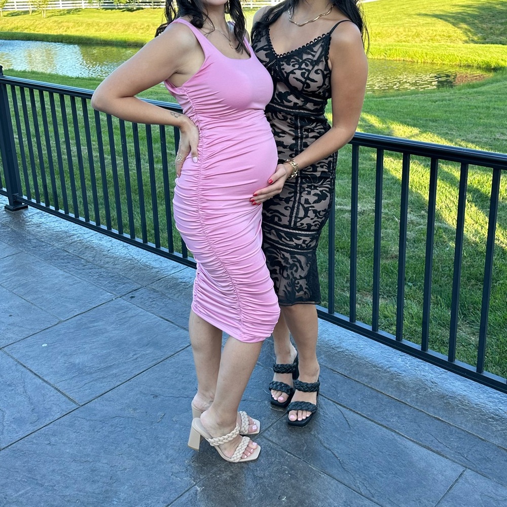 Sexy Tank Top Bodycon Ruched Sleeveless Basic Midi Party Dress